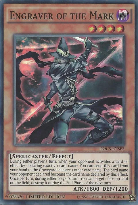 Engraver of the Mark DOCS-ENSE3 Yu-Gi-Oh card from Dimension of Chaos