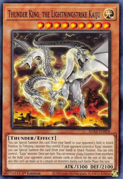 Thunder King, the Lightningstrike Kaiju SDAZ-EN008 Yu-Gi-Oh card from Structure Deck: Albaz Strike