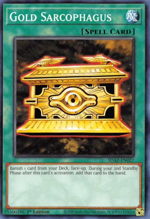Gold Sarcophagus SDAZ-EN027 Yu-Gi-Oh card from Structure Deck: Albaz Strike