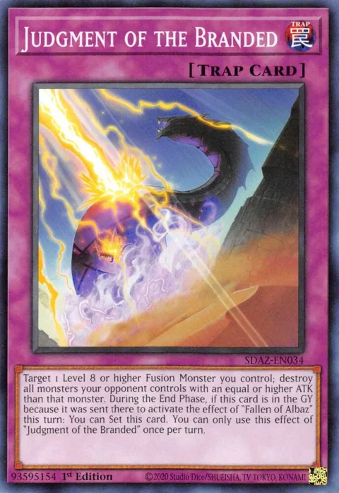 Judgment of the Branded SDAZ-EN034 Yu-Gi-Oh card from Structure Deck: Albaz Strike