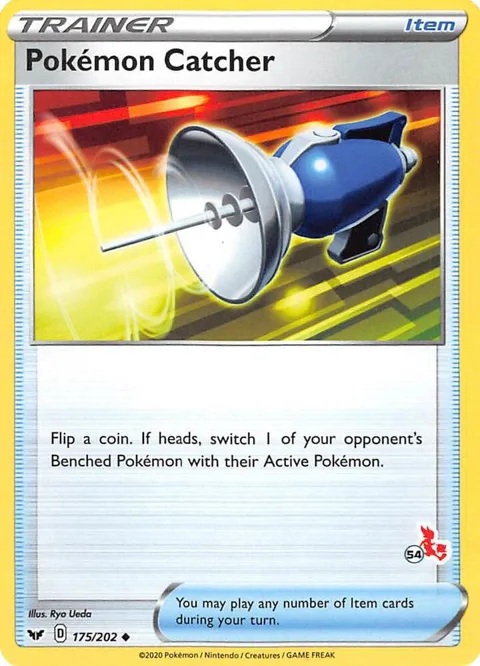 Pokemon Catcher - 175/202 #54 Cinderace Stamped #175/202 Pokémon card from Battle Academy 2022