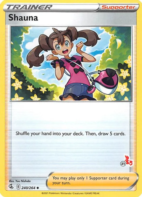 Shauna - 240/264 #21 Cinderace Stamped #240/264 Pokémon card from Battle Academy 2022