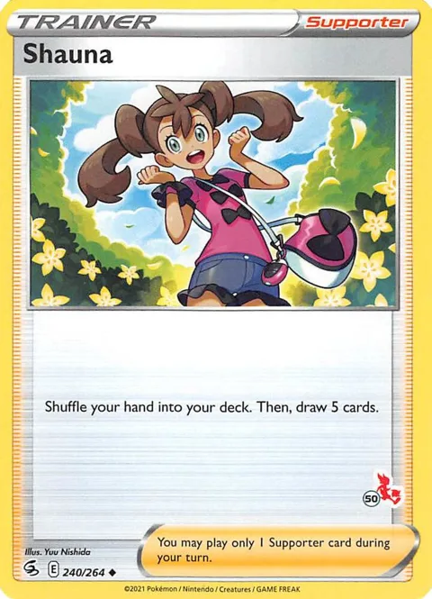 Shauna - 240/264 #50 Cinderace Stamped #240/264 Pokémon card from Battle Academy 2022