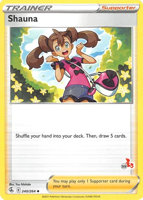 Shauna - 240/264 #59 Cinderace Stamped #240/264 Pokémon card from Battle Academy 2022