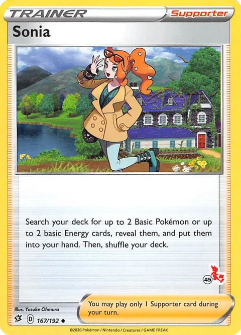 Sonia - 167/192 #45 Cinderace Stamped #167/192 Pokémon card from Battle Academy 2022