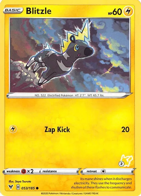 Blitzle - 053/185 #2 Pikachu Stamped #053/185 Pokémon card from Battle Academy 2022