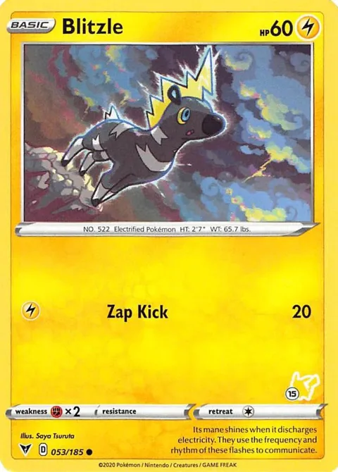 Blitzle - 053/185 #15 Pikachu Stamped #053/185 Pokémon card from Battle Academy 2022