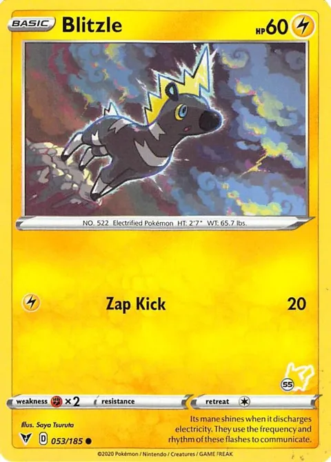 Blitzle - 053/185 #55 Pikachu Stamped #053/185 Pokémon card from Battle Academy 2022