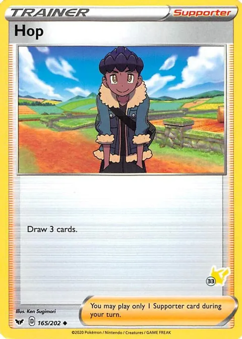 Hop - 165/202 #33 Pikachu Stamped #165/202 Pokémon card from Battle Academy 2022