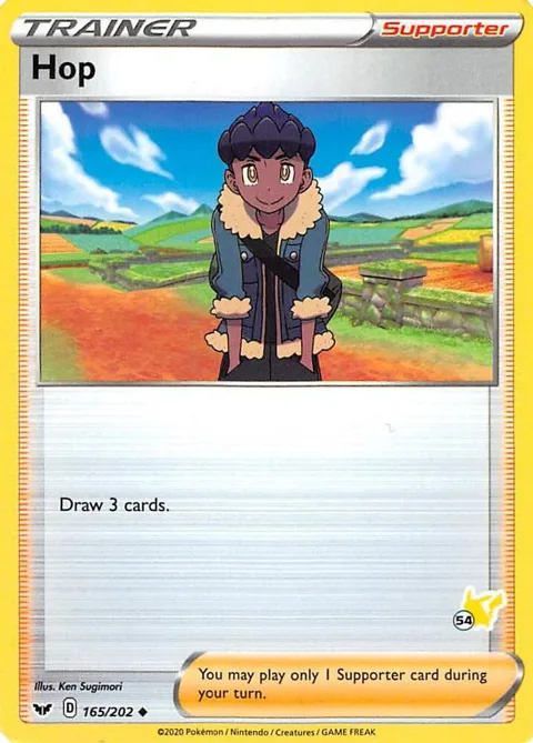 Hop - 165/202 #54 Pikachu Stamped #165/202 Pokémon card from Battle Academy 2022