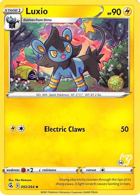 Luxio - 092/264 #14 Pikachu Stamped #092/264 Pokémon card from Battle Academy 2022
