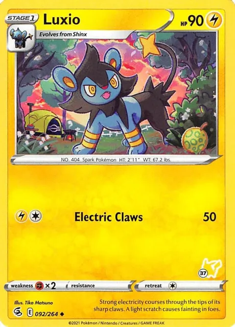 Luxio - 092/264 #37 Pikachu Stamped #092/264 Pokémon card from Battle Academy 2022