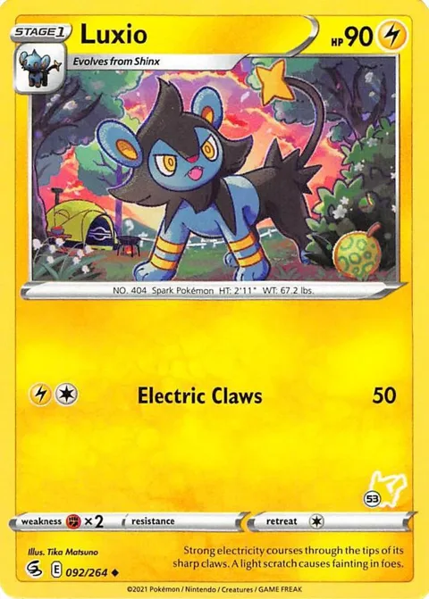 Luxio - 092/264 #53 Pikachu Stamped #092/264 Pokémon card from Battle Academy 2022