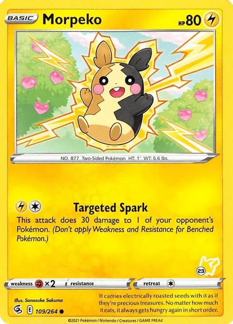 Morpeko - 109/264 #23 Pikachu Stamped #109/264 Pokémon card from Battle Academy 2022