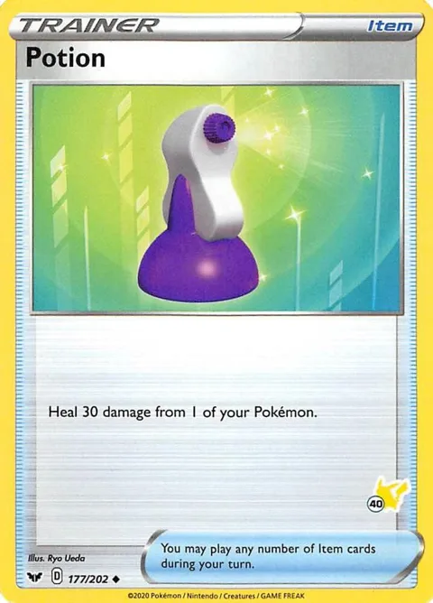 Potion - 177/202 #40 Pikachu Stamped #177/202 Pokémon card from Battle Academy 2022