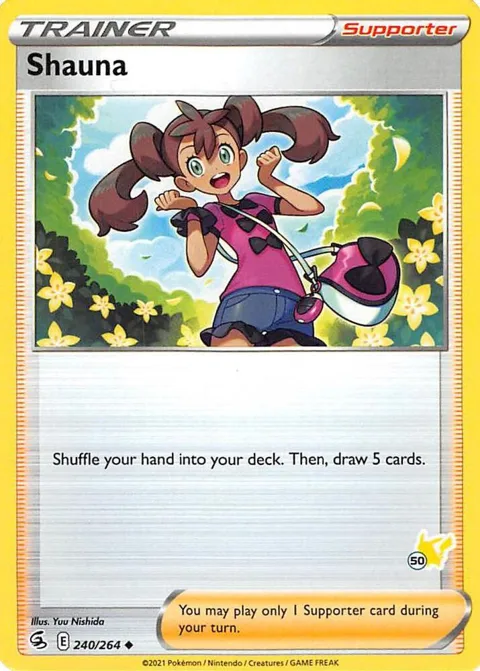 Shauna - 240/264 #50 Pikachu Stamped #240/264 Pokémon card from Battle Academy 2022