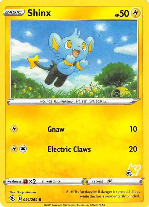 Shinx - 091/264 #45 Pikachu Stamped #091/264 Pokémon card from Battle Academy 2022