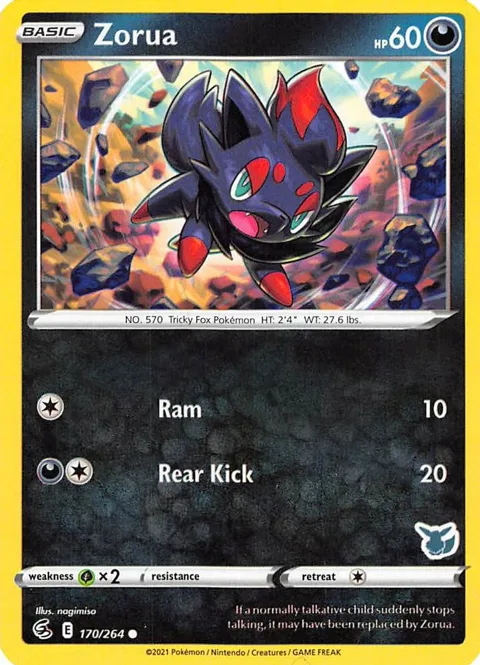 Zorua - 170/264 Eevee Stamped #170/264 Pokémon card from Battle Academy 2022
