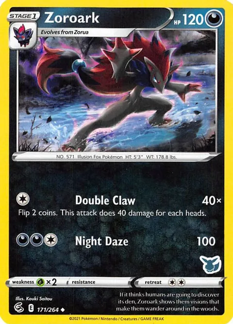 Zoroark - 171/264 Eevee Stamped #171/264 Pokémon card from Battle Academy 2022