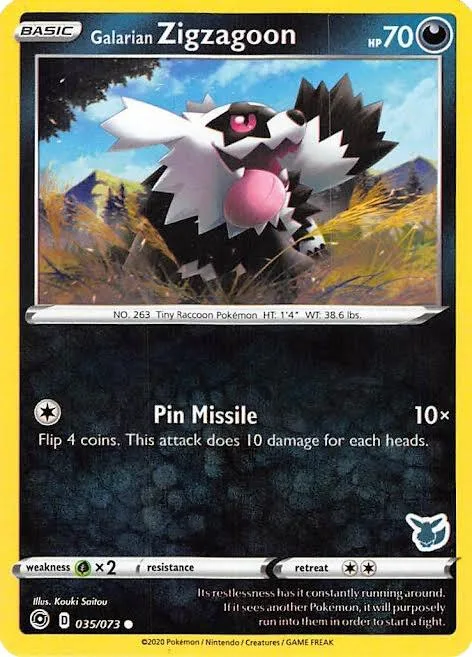 Galarian Zigzagoon - 035/073 Eevee Stamped #035/073 Pokémon card from Battle Academy 2022