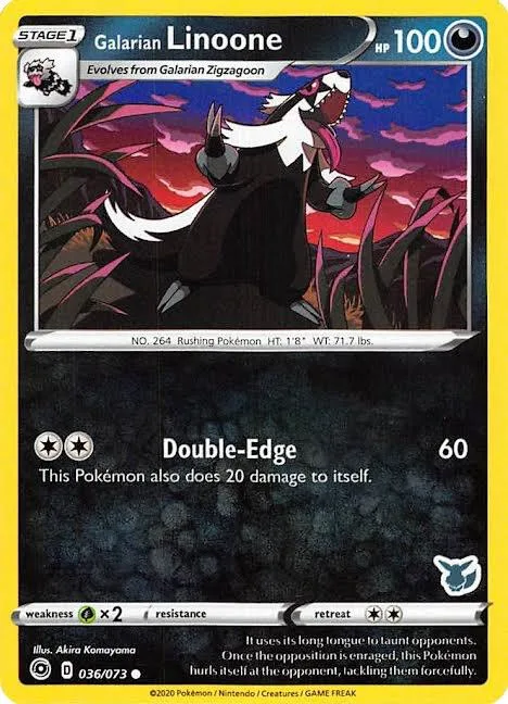 Galarian Linoone - 036/073 Eevee Stamped #036/073 Pokémon card from Battle Academy 2022