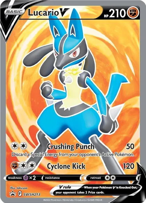 Lucario V #SWSH213 Holofoil Pokémon card from Sword & Shield Promo Cards