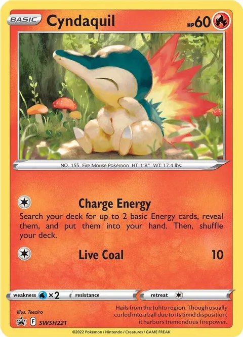 Cyndaquil #SWSH221 Holofoil Pokémon card from Sword & Shield Promo Cards