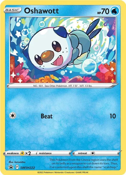 Oshawott #SWSH222 Holofoil Pokémon card from Sword & Shield Promo Cards