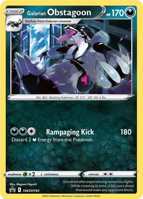 Galarian Obstagoon #SWSH193 Pokémon card from Sword & Shield Promo Cards