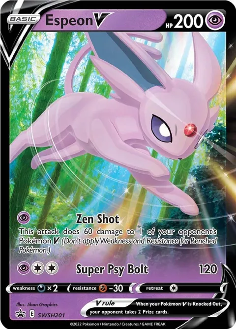 Espeon V #SWSH201 Holofoil Pokémon card from Sword & Shield Promo Cards