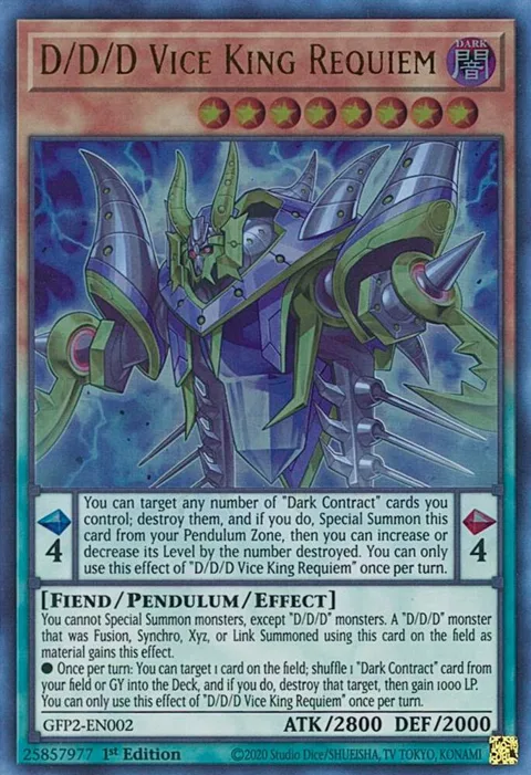 D/D/D Vice King Requiem GFP2-EN002 Yu-Gi-Oh card from Ghosts From the Past: The 2nd Haunting