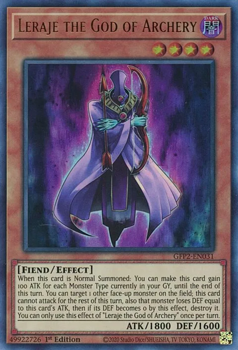 Leraje the God of Archery GFP2-EN031 Yu-Gi-Oh card from Ghosts From the Past: The 2nd Haunting