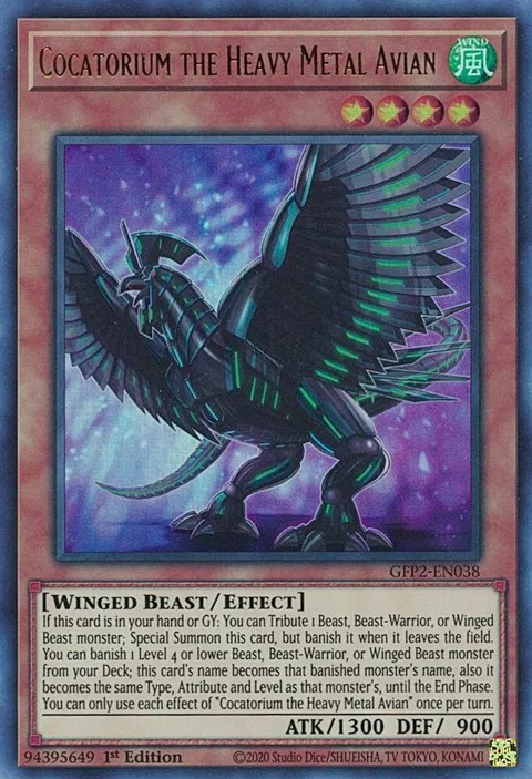 Cocatorium the Heavy Metal Avian GFP2-EN038 Yu-Gi-Oh card from Ghosts From the Past: The 2nd Haunting