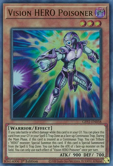 Vision HERO Poisoner GFP2-EN058 Yu-Gi-Oh card from Ghosts From the Past: The 2nd Haunting