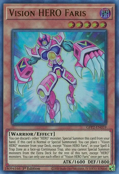 Vision HERO Faris GFP2-EN059 Yu-Gi-Oh card from Ghosts From the Past: The 2nd Haunting