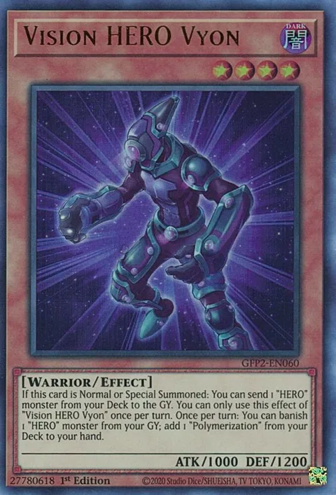 Vision HERO Vyon GFP2-EN060 Yu-Gi-Oh card from Ghosts From the Past: The 2nd Haunting