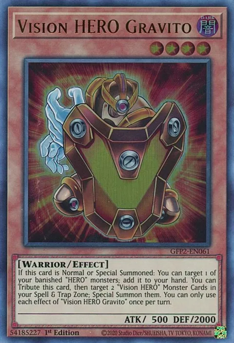 Vision HERO Gravito GFP2-EN061 Yu-Gi-Oh card from Ghosts From the Past: The 2nd Haunting