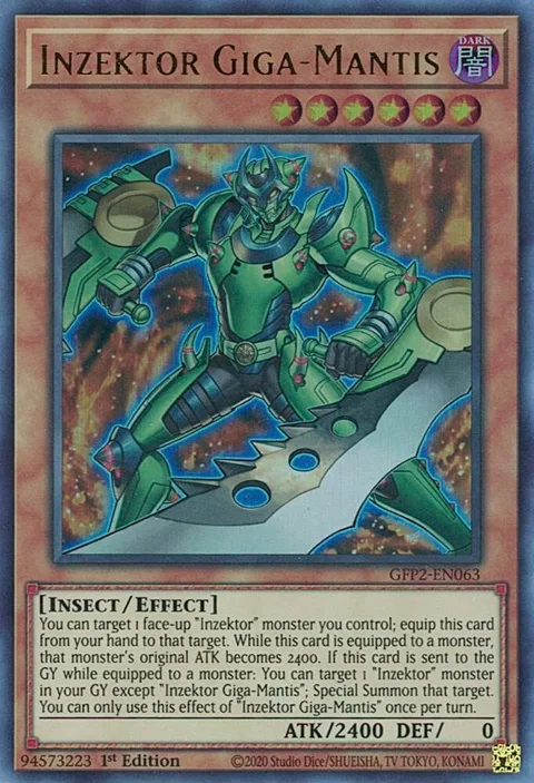 Inzektor Giga-Mantis GFP2-EN063 Yu-Gi-Oh card from Ghosts From the Past: The 2nd Haunting