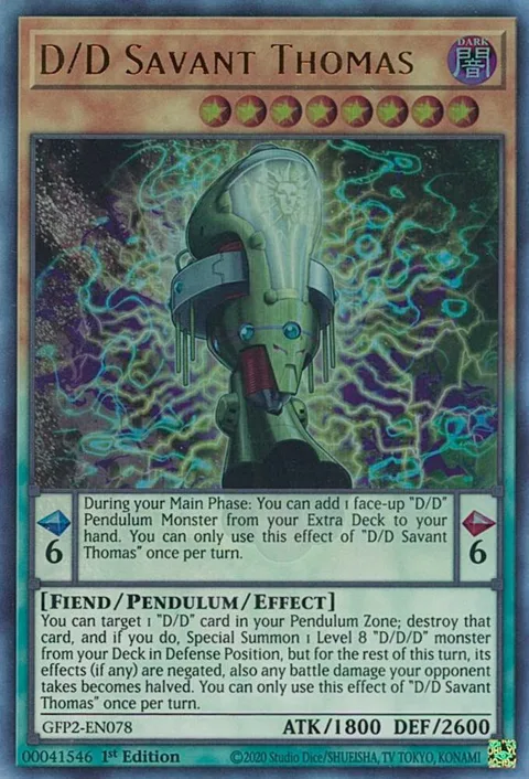 D/D Savant Thomas GFP2-EN078 Yu-Gi-Oh card from Ghosts From the Past: The 2nd Haunting