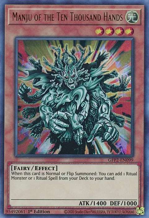 Manju of the Ten Thousand Hands GFP2-EN099 Yu-Gi-Oh card from Ghosts From the Past: The 2nd Haunting