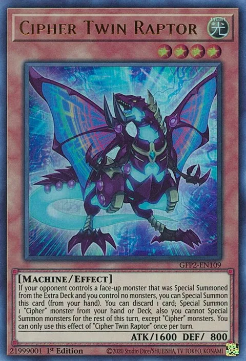 Cipher Twin Raptor GFP2-EN109 Yu-Gi-Oh card from Ghosts From the Past: The 2nd Haunting
