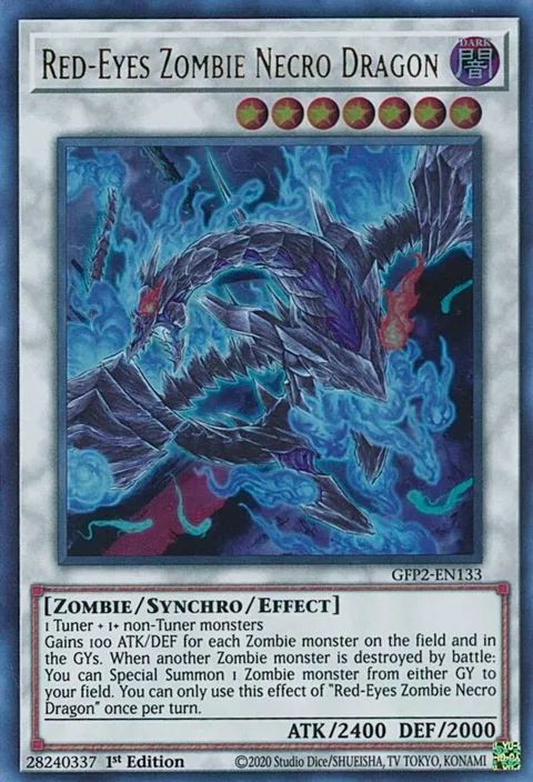 Red-Eyes Zombie Necro Dragon GFP2-EN133 Yu-Gi-Oh card from Ghosts From the Past: The 2nd Haunting