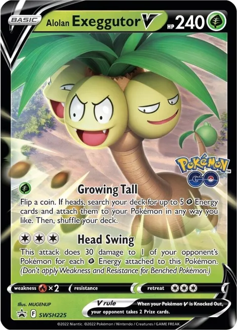 Alolan Exeggutor V #SWSH225 Holofoil Pokémon card from Sword & Shield Promo Cards