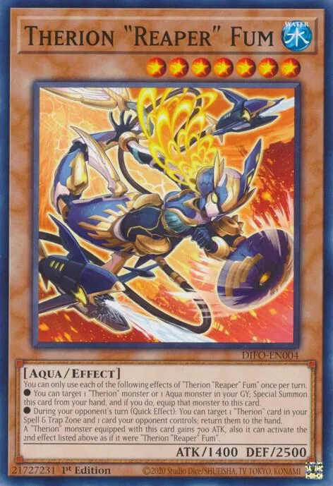 Therion "Reaper" Fum DIFO-EN004 Yu-Gi-Oh card from Dimension Force
