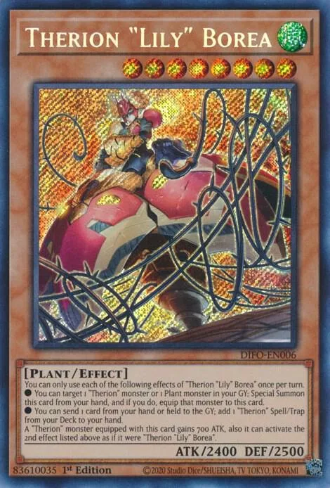 Therion "Lily" Borea DIFO-EN006 Yu-Gi-Oh card from Dimension Force