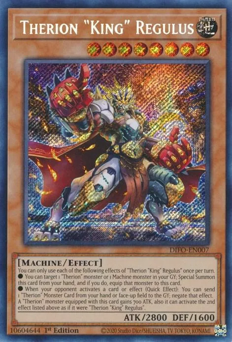Therion "King" Regulus DIFO-EN007 Yu-Gi-Oh card from Dimension Force