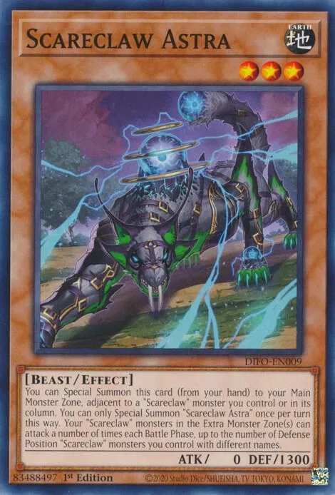 Scareclaw Astra DIFO-EN009 Yu-Gi-Oh card from Dimension Force
