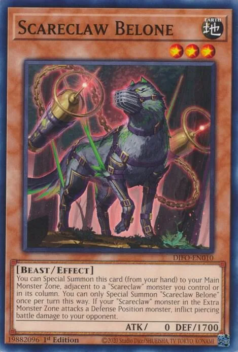 Scareclaw Belone DIFO-EN010 Yu-Gi-Oh card from Dimension Force