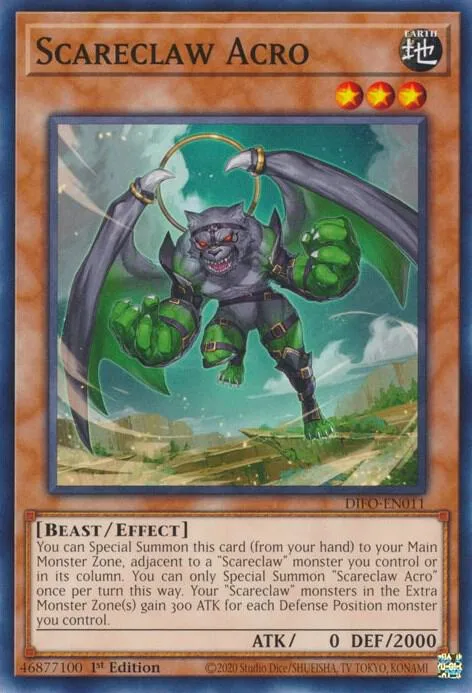 Scareclaw Acro DIFO-EN011 Yu-Gi-Oh card from Dimension Force
