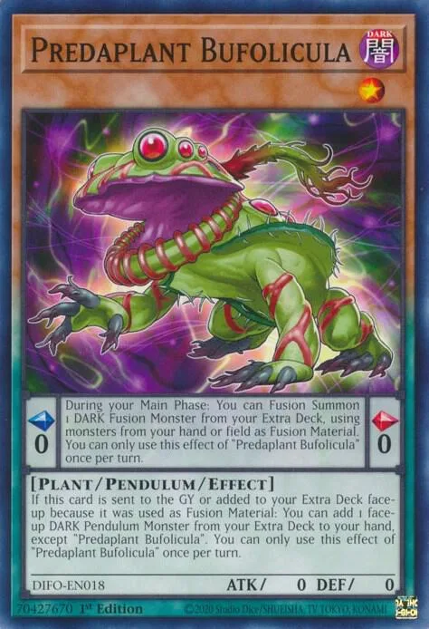 Predaplant Bufolicula DIFO-EN018 Yu-Gi-Oh card from Dimension Force